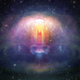 Artist’s impression of the jet emitted by the neutron star collision.